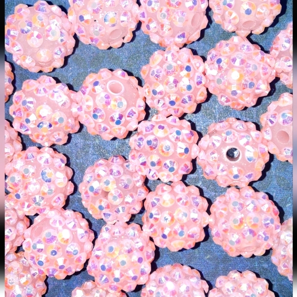 Rhinestone bubblegum beads - Picture 2 of 2